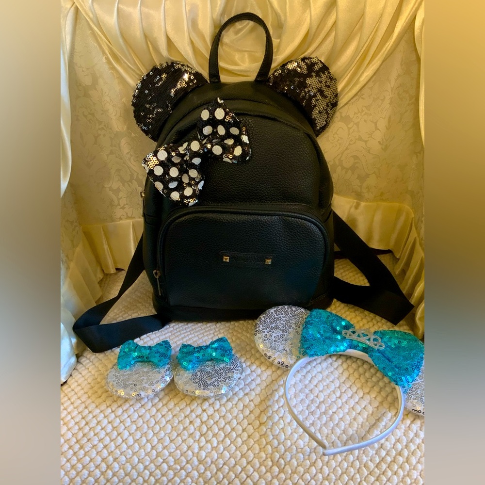 Disney Black Sequin Minnie Mouse Backpack